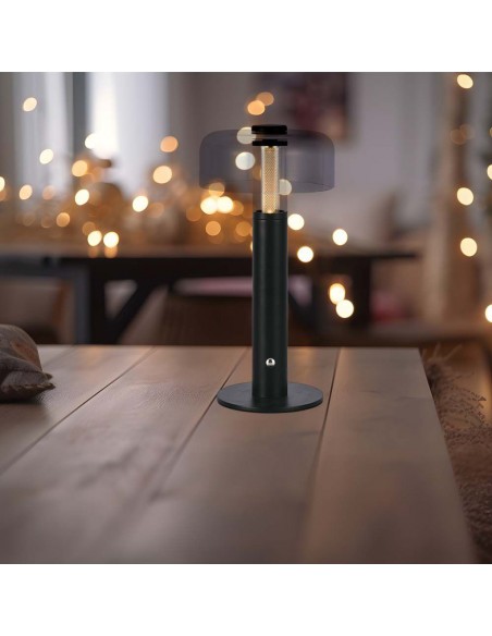 7940-Lampada LED da Tavolo  Colore Nero e Bianco Trasparente Ricaricabile con USB C Touch Dimmerabile in-5