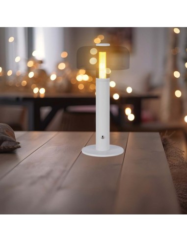 7941-Lampada LED da Tavolo  Colore Bianco e Bianco Trasparente Ricaricabile con USB C Touch Dimmerabile -5
