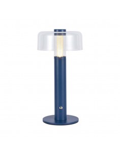 7942-Lampada LED da Tavolo  Colore Blu Morandi sabbia e Bianco Trasparente Ricaricabile con USB C Touch Dimmerabile -1