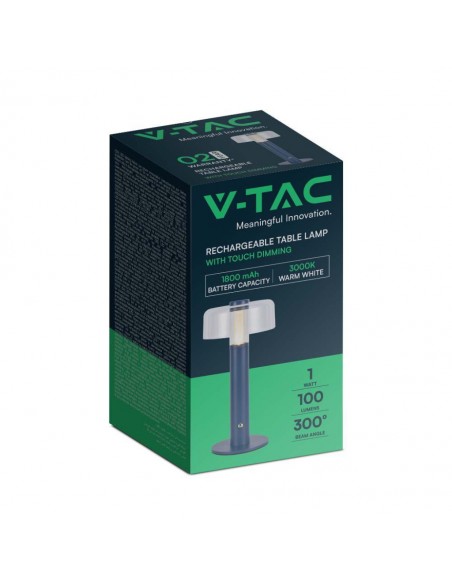 7942-Lampada LED da Tavolo  Colore Blu Morandi sabbia e Bianco Trasparente Ricaricabile con USB C Touch Dimmerabile -2