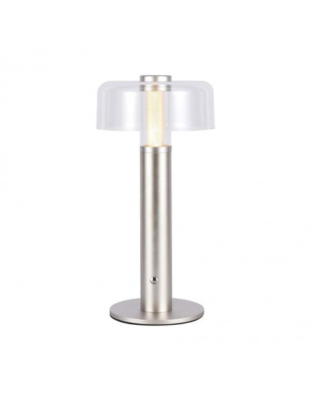 7943-Lampada LED da Tavolo  Colore Champagne e Bianco Trasparente Ricaricabile con USB C Touch Dimmerabile -1