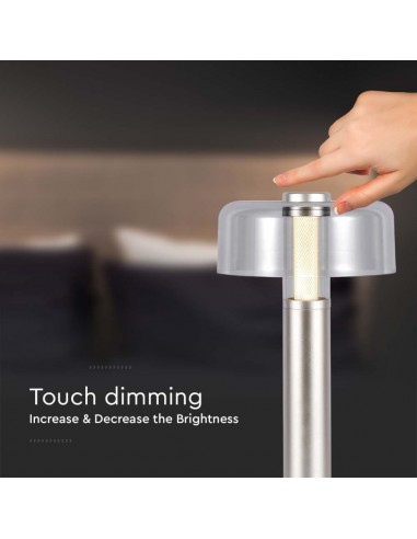 7943-Lampada LED da Tavolo  Colore Champagne e Bianco Trasparente Ricaricabile con USB C Touch Dimmerabile -7