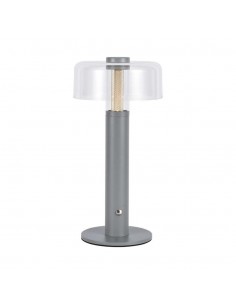7944-Lampada LED da Tavolo  Colore Grigio e Bianco Trasparente Ricaricabile con USB C Touch Dimmerabile -1