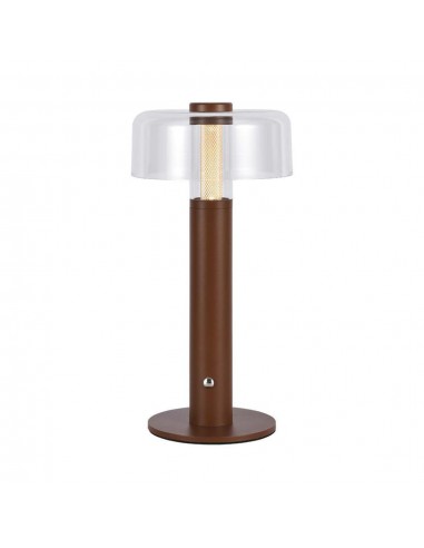 7945-Lampada LED da Tavolo  Colore Marrone sabbia e Bianco Trasparente Ricaricabile con USB C Touch Dimmerabile -1