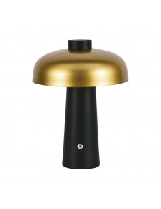 7946-Lampada LED da Tavolo  con Batteria mAh Ricaricabile USB C Verniciato Oro e Nero in Metallo Touch Dimmerabile in-1