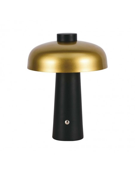 7946-Lampada LED da Tavolo  con Batteria mAh Ricaricabile USB C Verniciato Oro e Nero in Metallo Touch Dimmerabile in-1