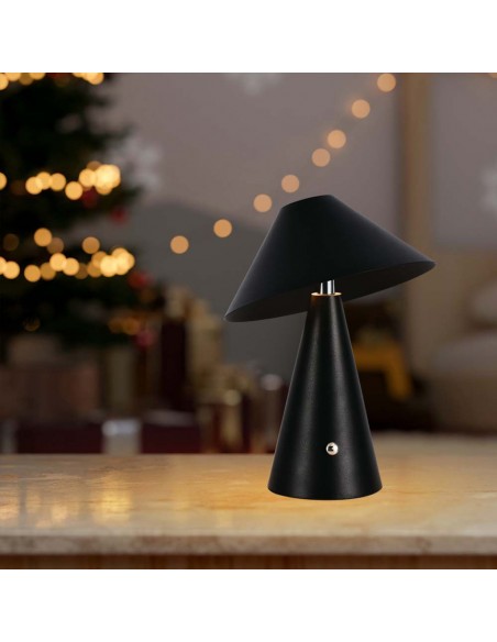 7947-Lampada LED da Tavolo  Colore Nero in Metallo Ricaricabile con USB C Touch Dimmerabile in-4