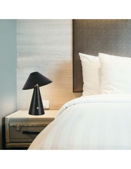 7947-Lampada LED da Tavolo  Colore Nero in Metallo Ricaricabile con USB C Touch Dimmerabile in-5