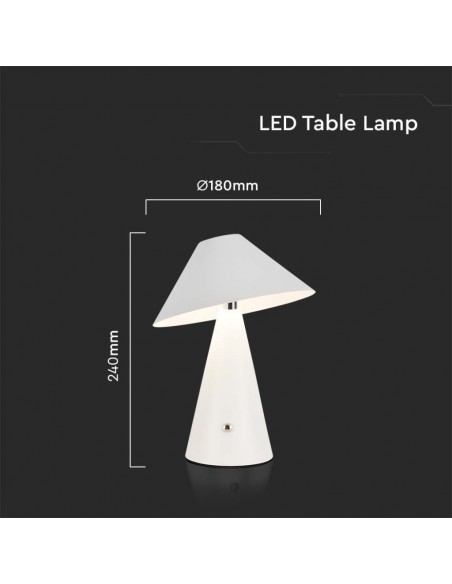 7948-Lampada LED da Tavolo  Colore Bianco in Metallo Ricaricabile con USB C Touch Dimmerabile in-3