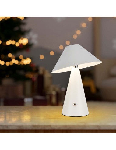 7948-Lampada LED da Tavolo  Colore Bianco in Metallo Ricaricabile con USB C Touch Dimmerabile in-4