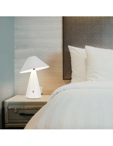 7948-Lampada LED da Tavolo  Colore Bianco in Metallo Ricaricabile con USB C Touch Dimmerabile in-5