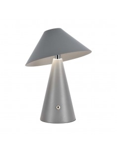 7949-Lampada LED da Tavolo  Colore Grigio in Metallo Ricaricabile con USB C Touch Dimmerabile in-1
