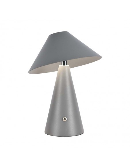 7949-Lampada LED da Tavolo  Colore Grigio in Metallo Ricaricabile con USB C Touch Dimmerabile in-1