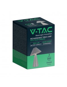 7949-Lampada LED da Tavolo  Colore Grigio in Metallo Ricaricabile con USB C Touch Dimmerabile in-1 2