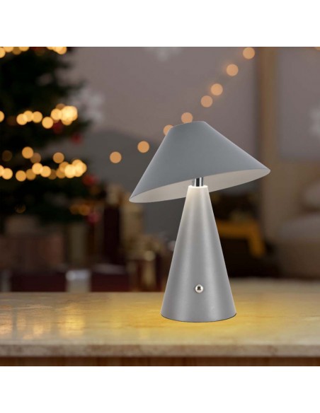 7949-Lampada LED da Tavolo  Colore Grigio in Metallo Ricaricabile con USB C Touch Dimmerabile in-4
