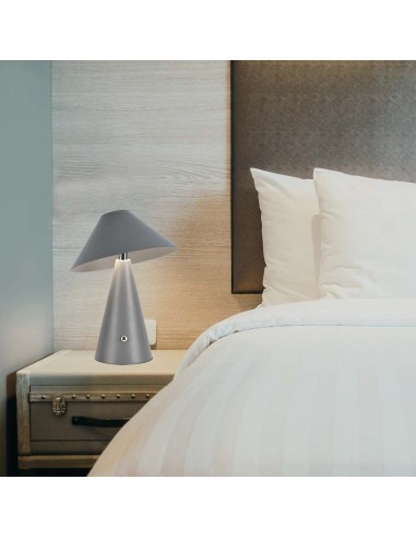 7949-Lampada LED da Tavolo  Colore Grigio in Metallo Ricaricabile con USB C Touch Dimmerabile in-5