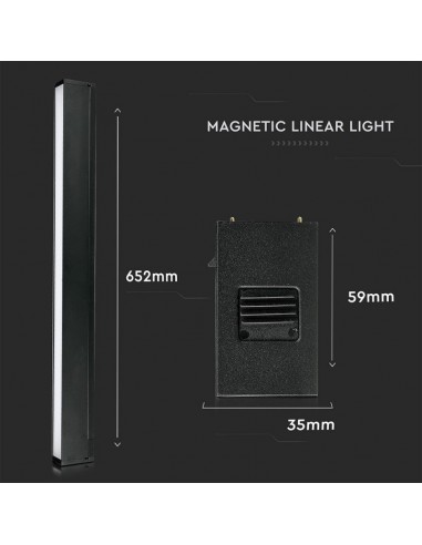 7954-Plafoniera LED SMD Lineare da Binario Magnetica  V  Colore Nero  -3