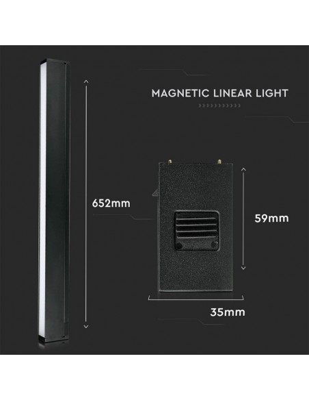 7954-Plafoniera LED SMD Lineare da Binario Magnetica  V  Colore Nero  -3