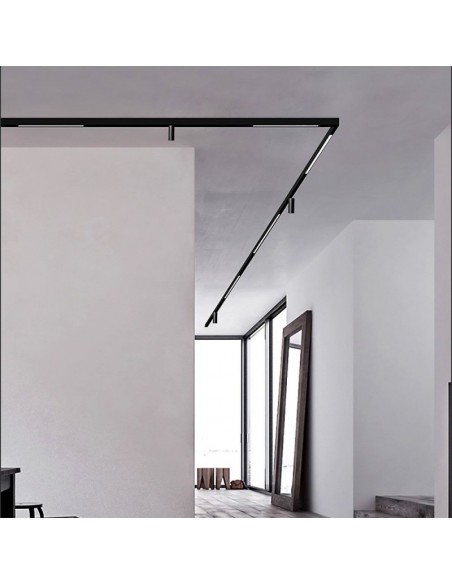 7954-Plafoniera LED SMD Lineare da Binario Magnetica  V  Colore Nero  -4