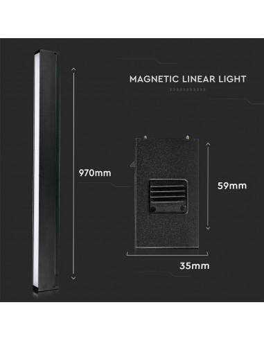 7957-Plafoniera LED SMD Lineare da Binario Magnetica  V  Colore Nero  -2