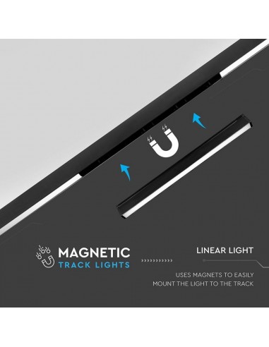 7957-Plafoniera LED SMD Lineare da Binario Magnetica  V  Colore Nero  -4