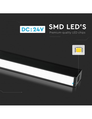 7957-Plafoniera LED SMD Lineare da Binario Magnetica  V  Colore Nero  -5