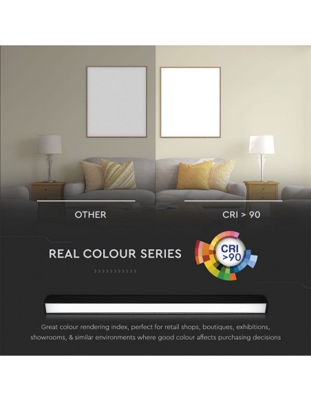 7957-Plafoniera LED SMD Lineare da Binario Magnetica  V  Colore Nero  -6