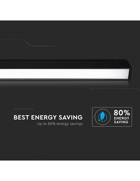 7957-Plafoniera LED SMD Lineare da Binario Magnetica  V  Colore Nero  -7