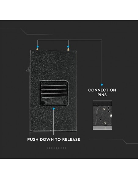 Luce lineare magnetica SMD da 30W LED Nera IP20 24V 4000K
