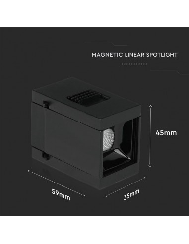 7958-Faretto LED SMD Lineare da Binario Magnetico  V UGR Colore Nero  -2