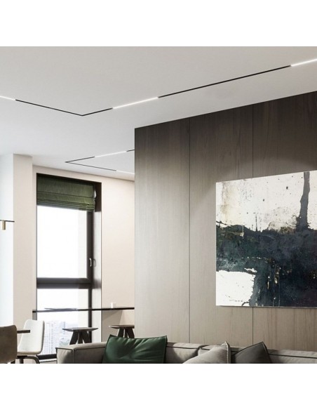 7958-Faretto LED SMD Lineare da Binario Magnetico  V UGR Colore Nero  -3