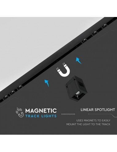 7958-Faretto LED SMD Lineare da Binario Magnetico  V UGR Colore Nero  -4