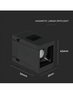 7959-Faretto LED SMD Lineare da Binario Magnetico  V UGR Colore Nero  -1 2