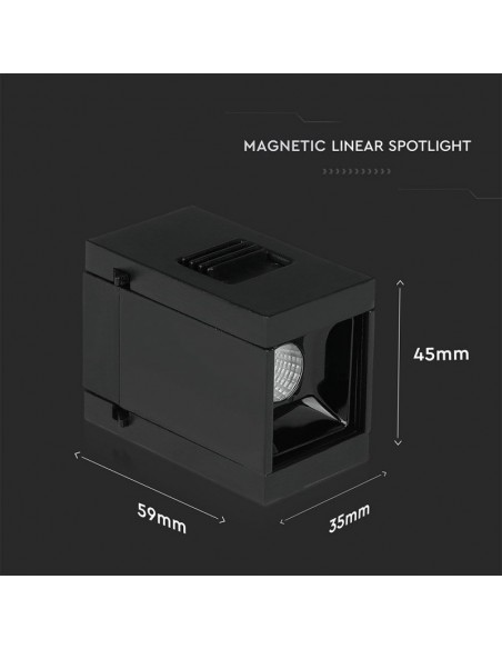 7959-Faretto LED SMD Lineare da Binario Magnetico  V UGR Colore Nero  -2