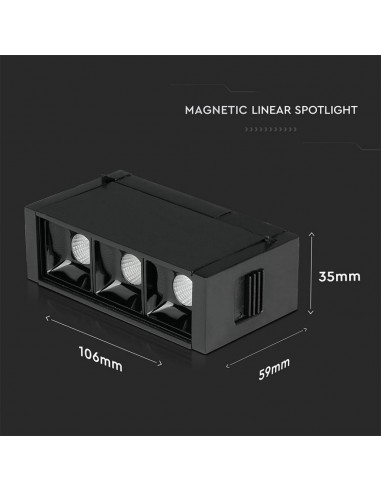 7960-Faretto LED SMD Lineare da Binario Magnetico  x V UGR Colore Nero  -3