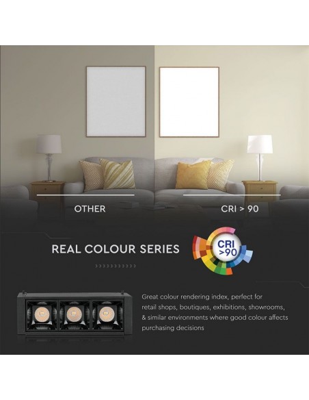 7960-Faretto LED SMD Lineare da Binario Magnetico  x V UGR Colore Nero  -7