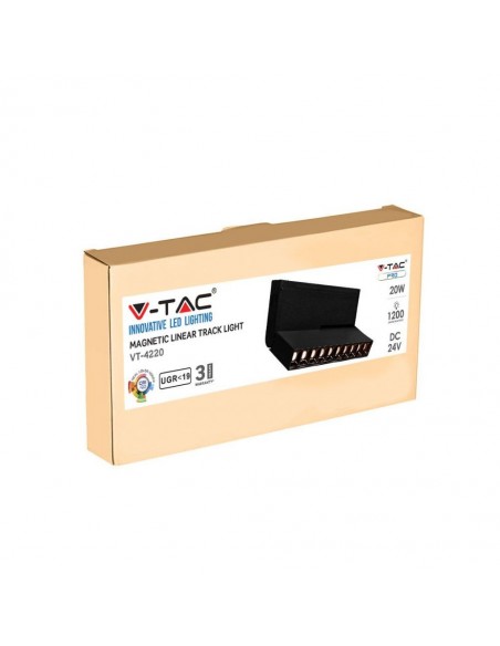 7964-Faretto LED SMD Lineare da Binario Magnetico Regolabile  x V UGR Colore Nero  -2