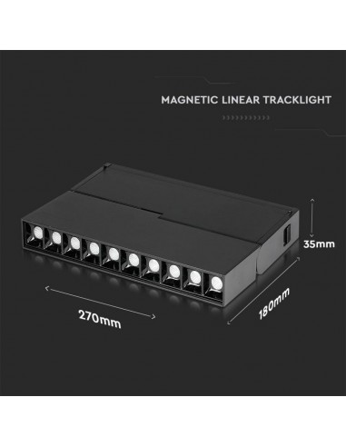 7964-Faretto LED SMD Lineare da Binario Magnetico Regolabile  x V UGR Colore Nero  -3