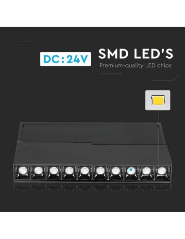 7964-Faretto LED SMD Lineare da Binario Magnetico Regolabile  x V UGR Colore Nero  -6