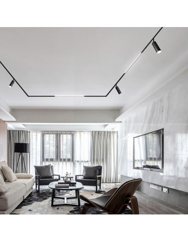 7966-Faretto LED COB da Binario Magnetico  V UGR Colore Nero  -3