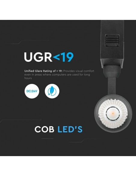 7966-Faretto LED COB da Binario Magnetico  V UGR Colore Nero  -6