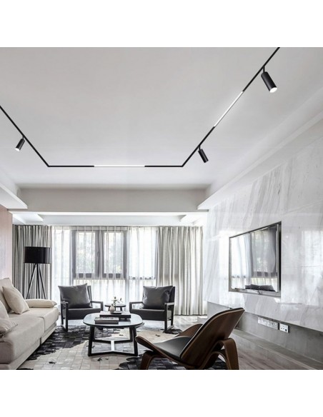 7967-Faretto LED COB da Binario Magnetico  V UGR Colore Nero  -2