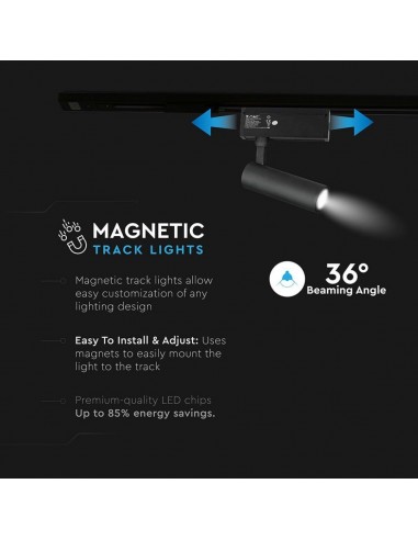 7967-Faretto LED COB da Binario Magnetico  V UGR Colore Nero  -3