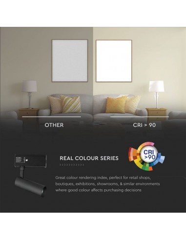 7967-Faretto LED COB da Binario Magnetico  V UGR Colore Nero  -6