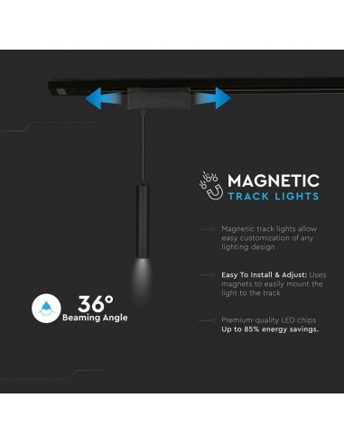 7968-Faretto LED COB da Binario Magnetico a Sospensione  V UGR Colore Nero  -5