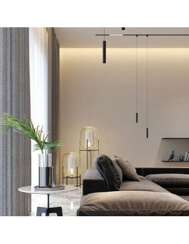 7969-Faretto LED COB da Binario Magnetico a Sospensione  V UGR Colore Nero  -4