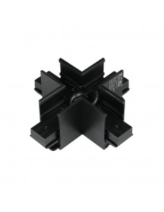7974-Connettore a Croce per Binari Magnetici Colore Nero-1