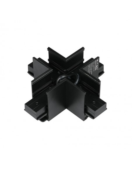 7974-Connettore a Croce per Binari Magnetici Colore Nero-1