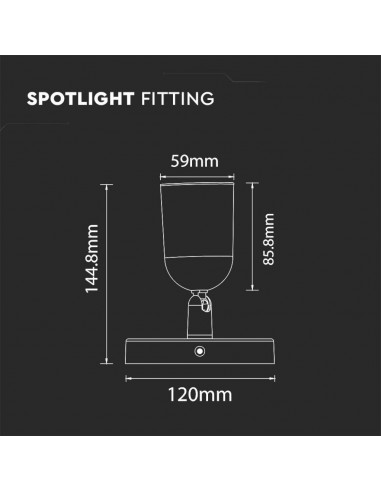 7980-Portafaretto LED Montaggio a Plafone Rotondo GU Orientabile Colore Bianco-3