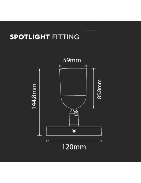 7980-Portafaretto LED Montaggio a Plafone Rotondo GU Orientabile Colore Bianco-3